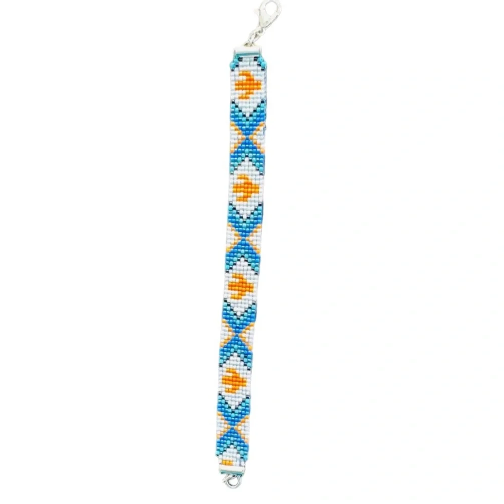 Southwestern Native American Hand woven hand crafted beaded adjustable bracelet